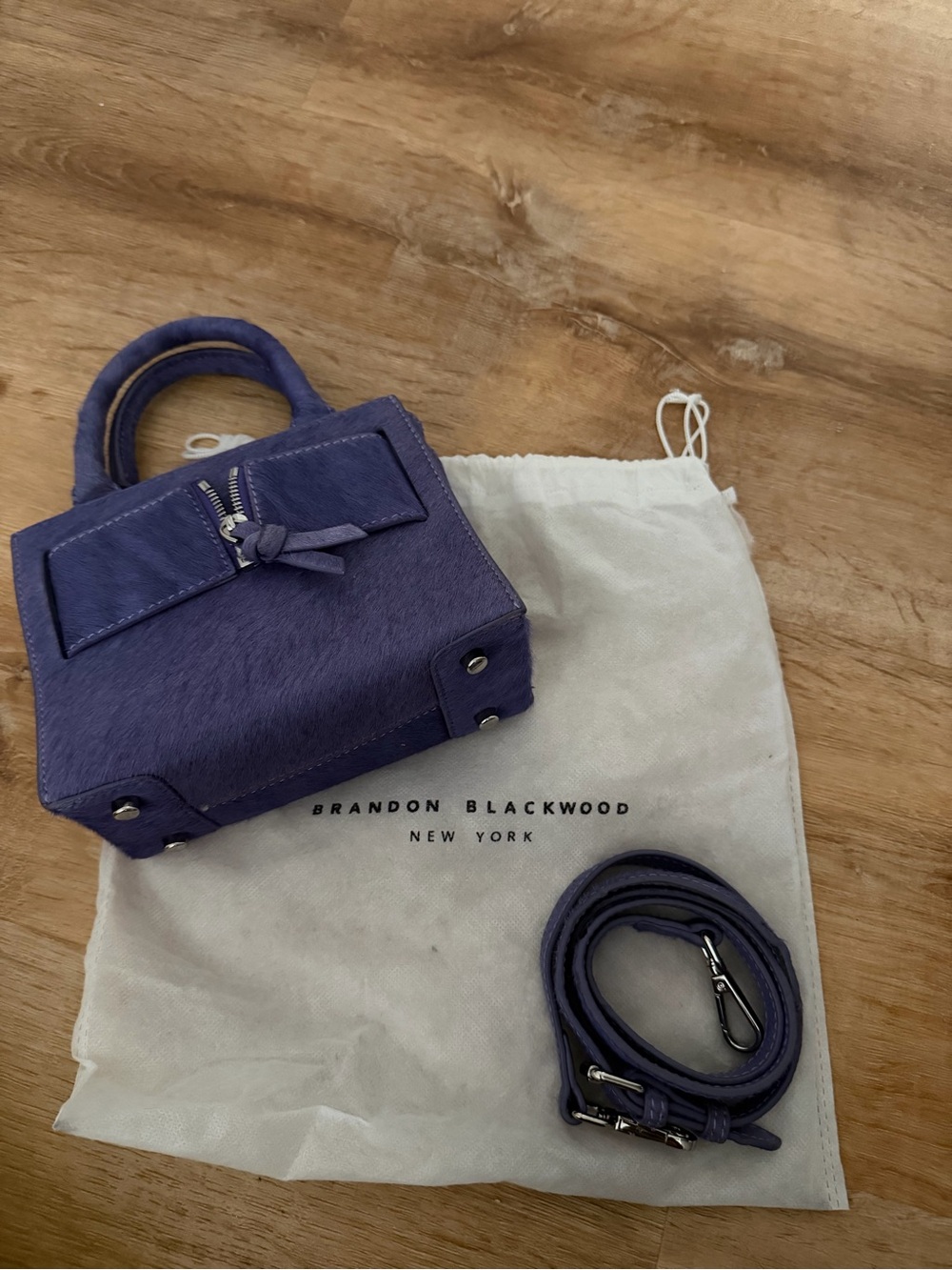 Brandon Blackwood Kuei Bag in Purple Ponyhair - Optional Scarf